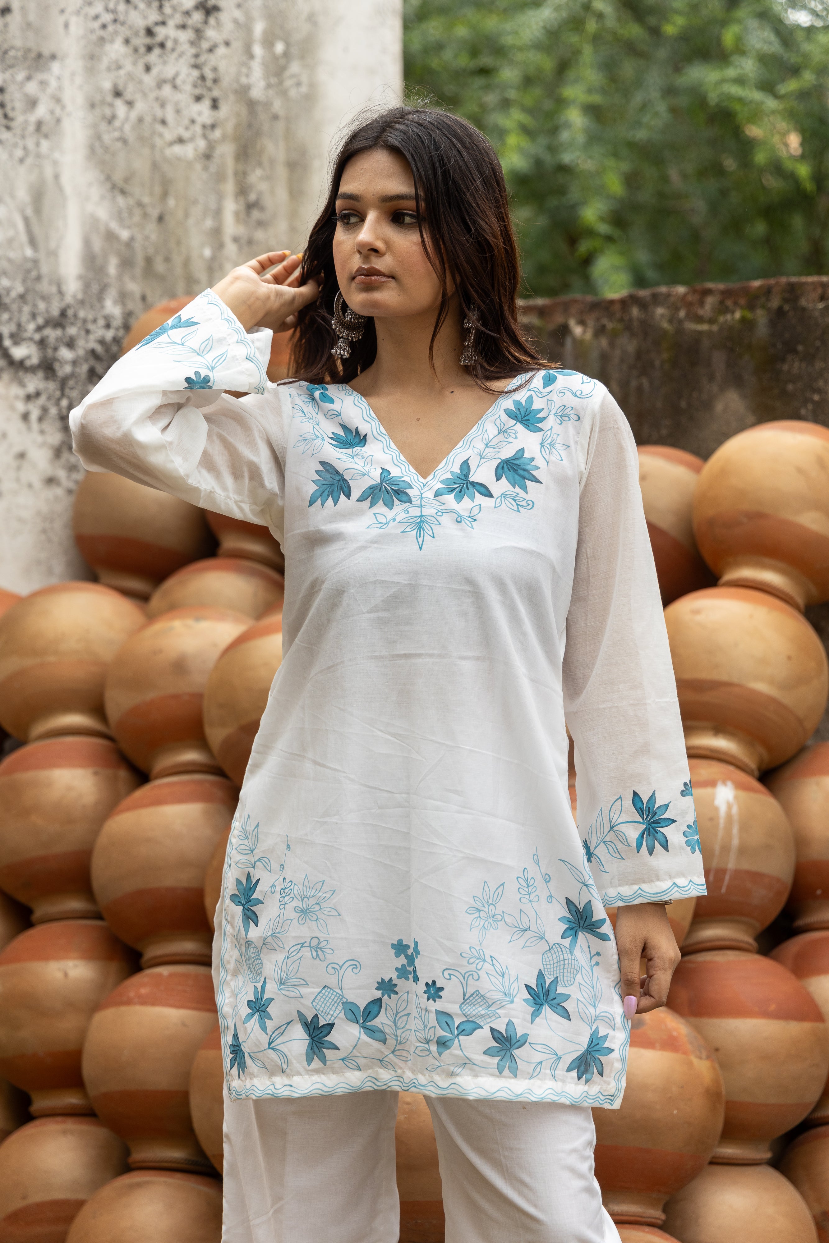 Gulnaar hand painted Chanderi co-rd se