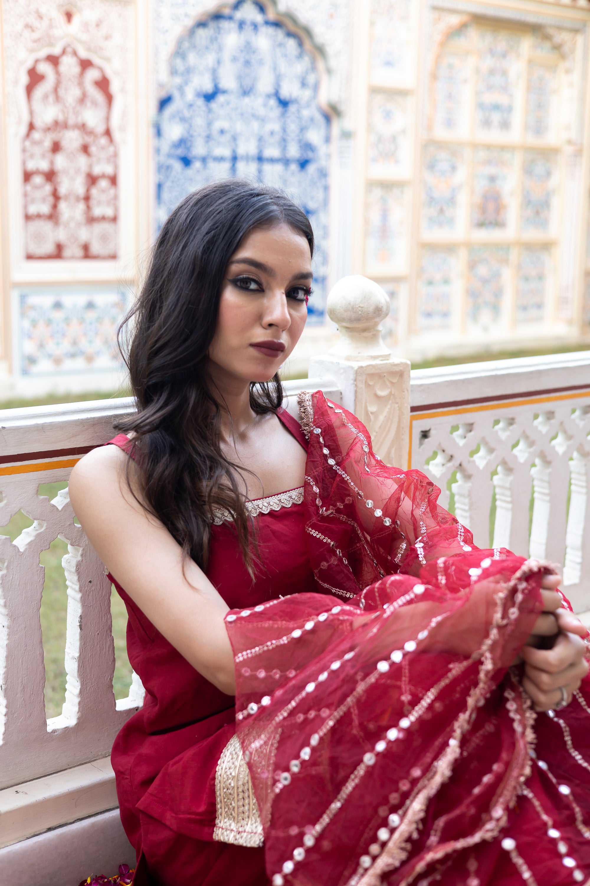 Regal Ruby Sharara set