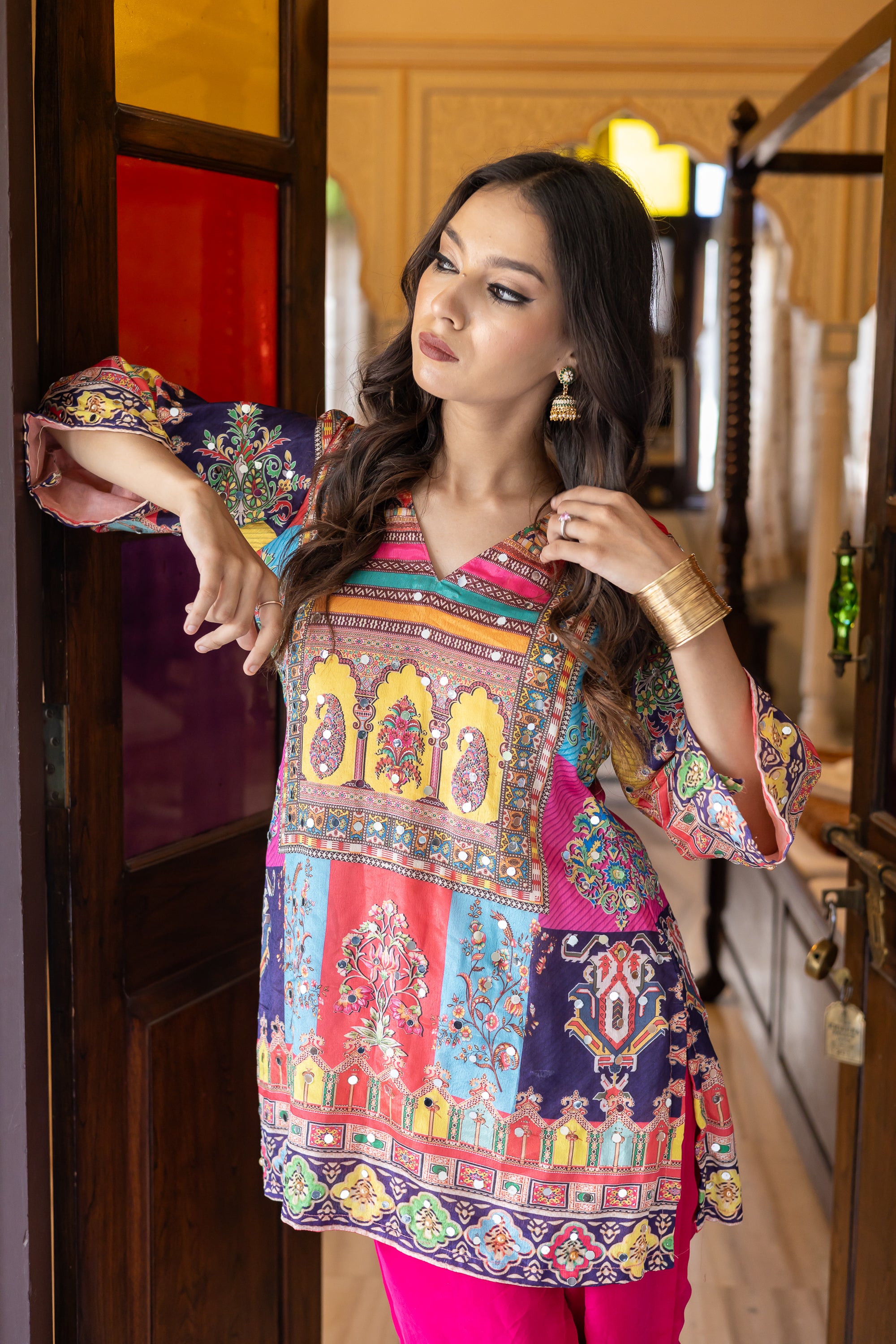 Vibrant patchwork tunic/kurta