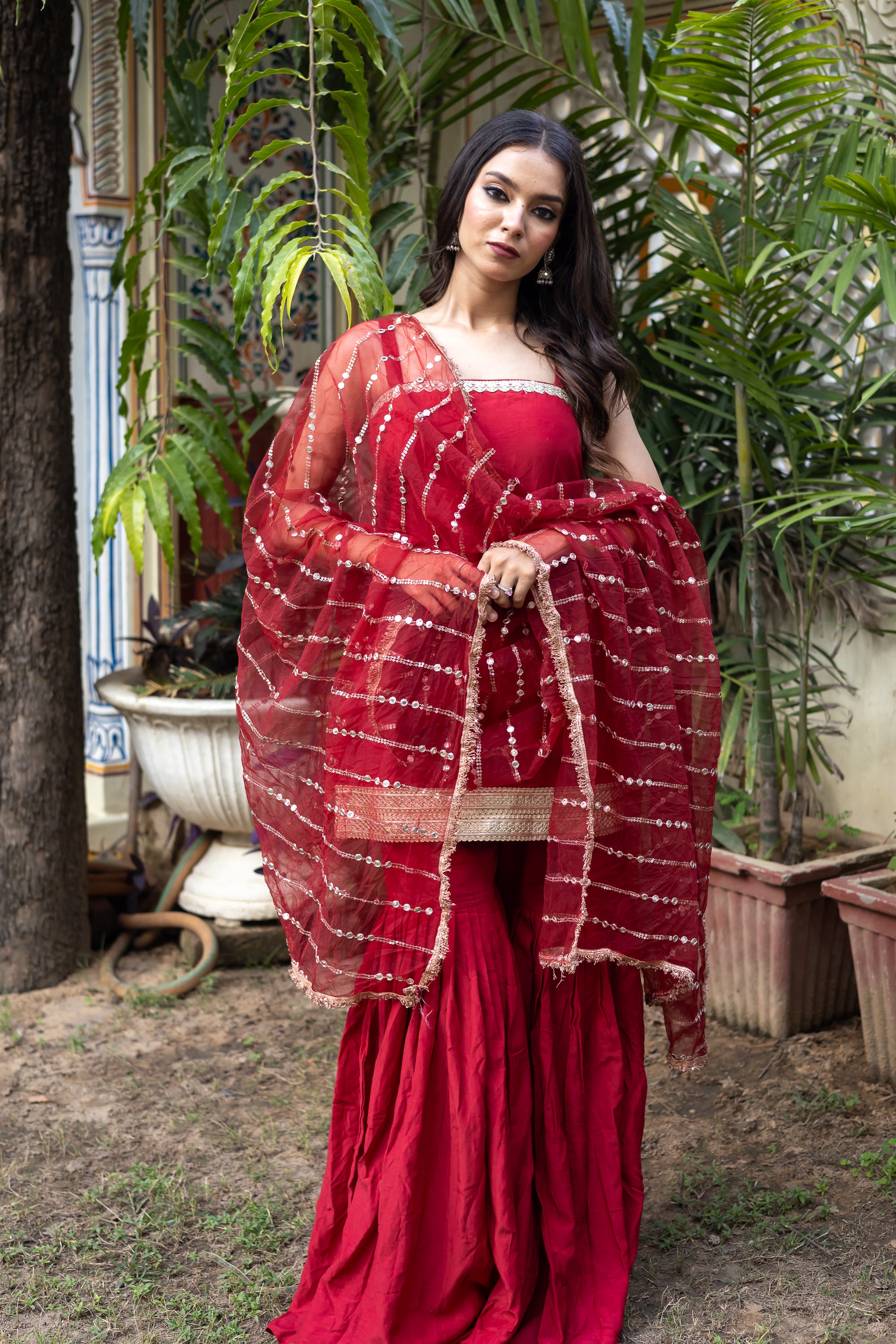 Regal Ruby Sharara set