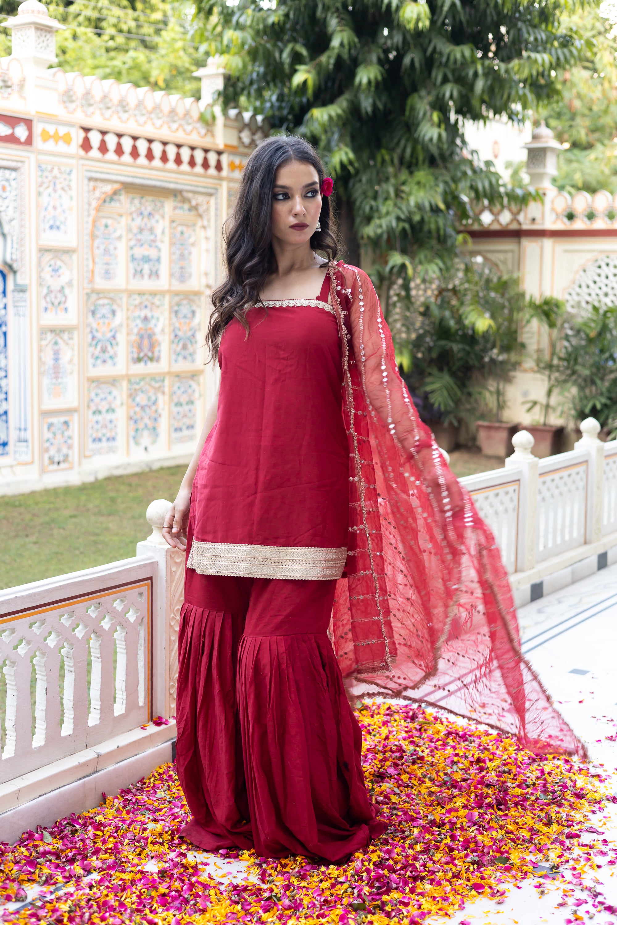 Regal Ruby Sharara set