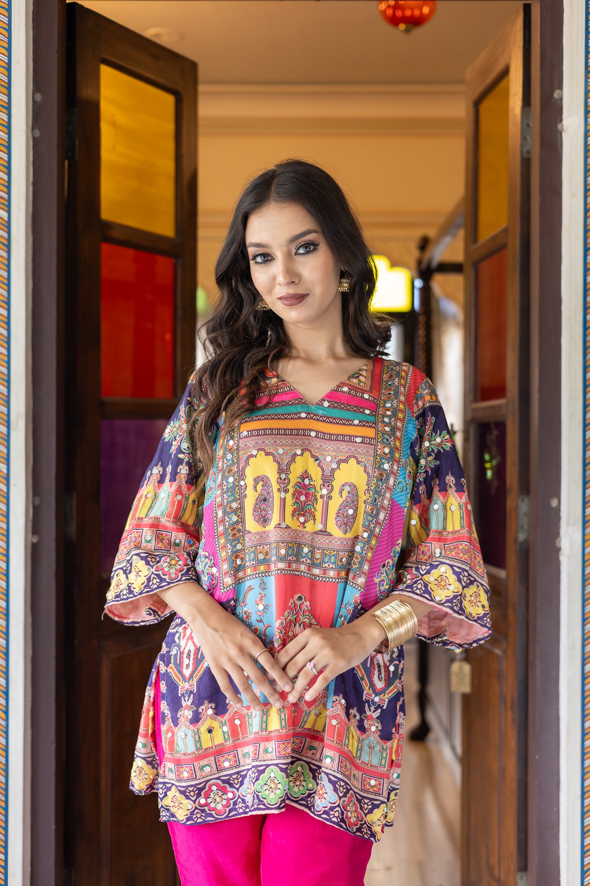 Vibrant patchwork tunic/kurta